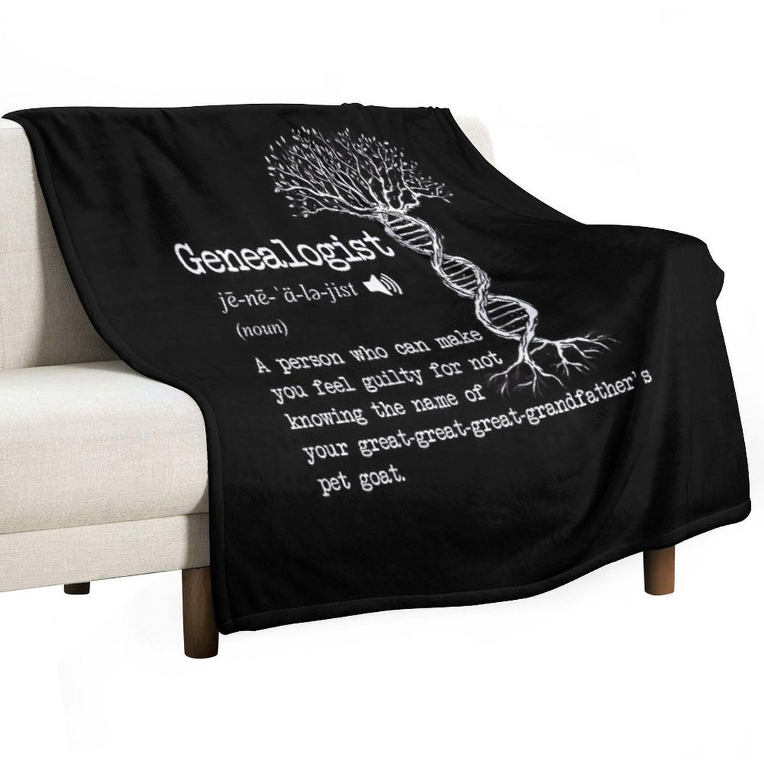 Funny Genealogist Definition Family Researcher History Tree Lineage Plush Throw Blanket