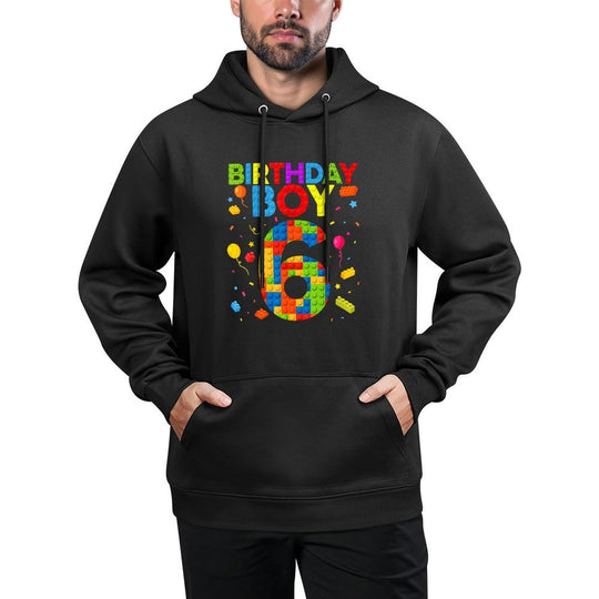 6 Birthday Boy 6 Year Old Building Blocks Unisex Design Hoodie