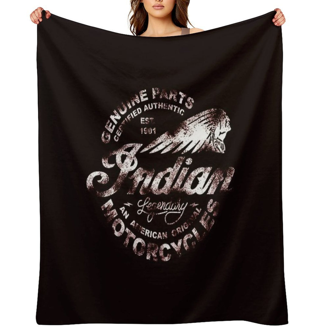 Indian Motorcycles Sign Legendary_White Durable Throw Blanket