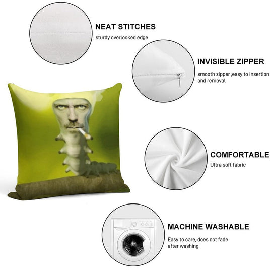 House Caterpillar Meme Soft Washable Throw Pillow
