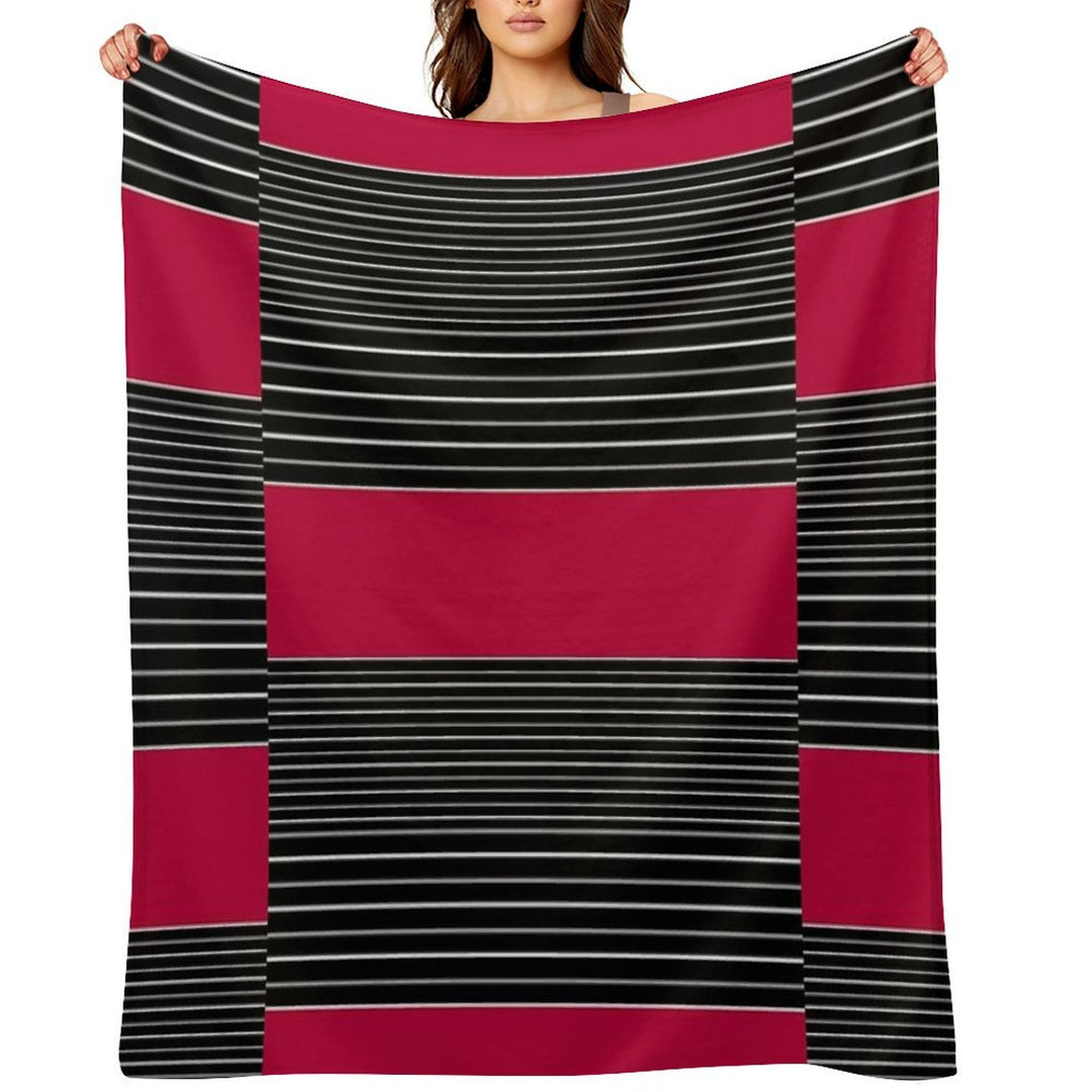 Striped Simple Red , Gray , White Pattern SPORTCLUB All-season Throw Blanket