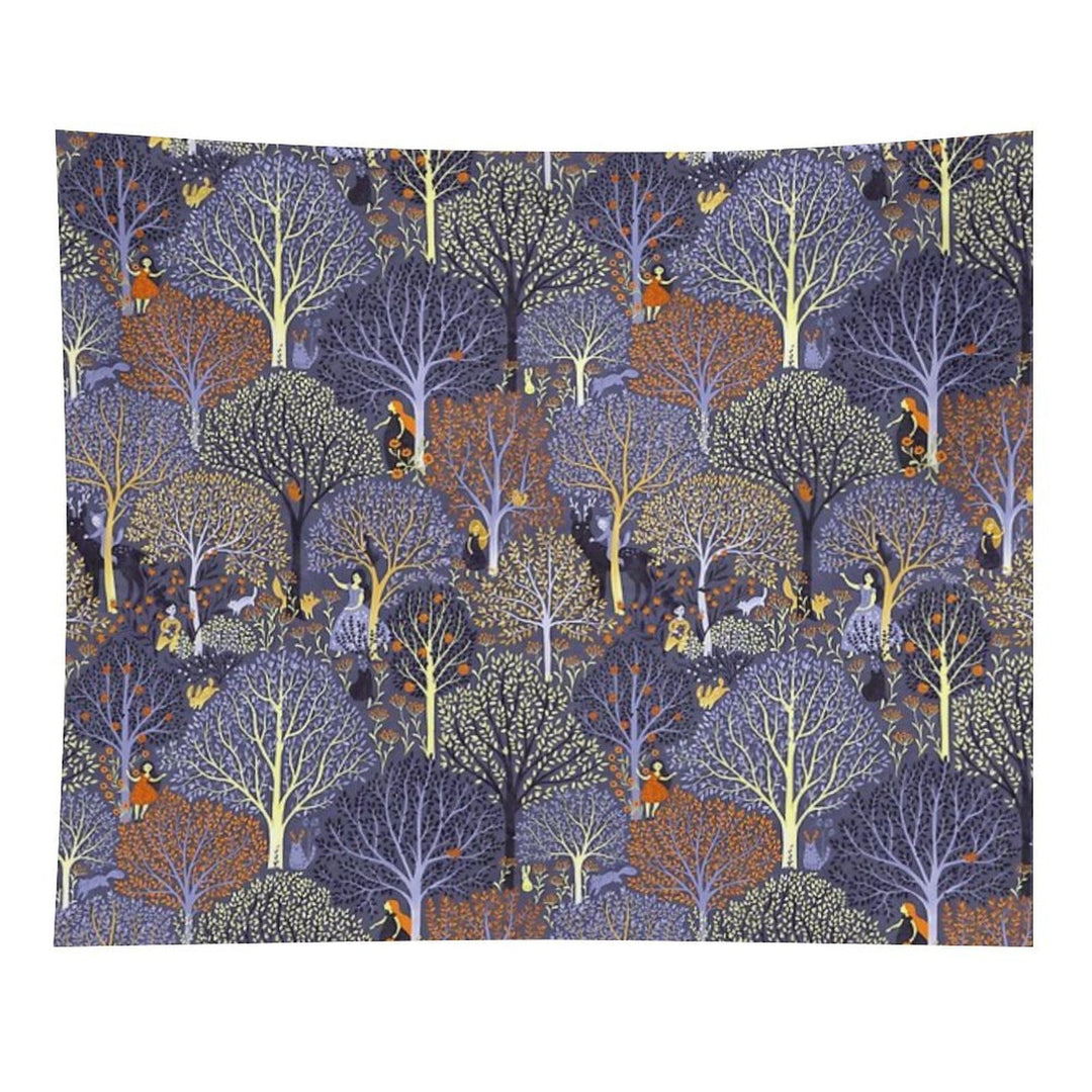 Magical Forest in Blue Tapestry