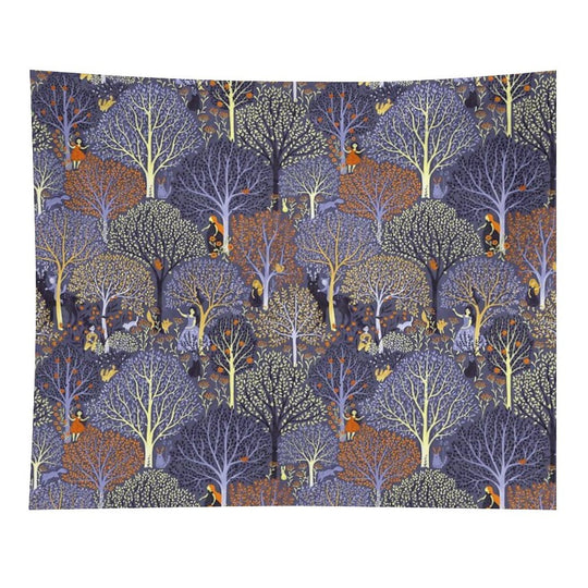 Magical Forest in Blue Tapestry