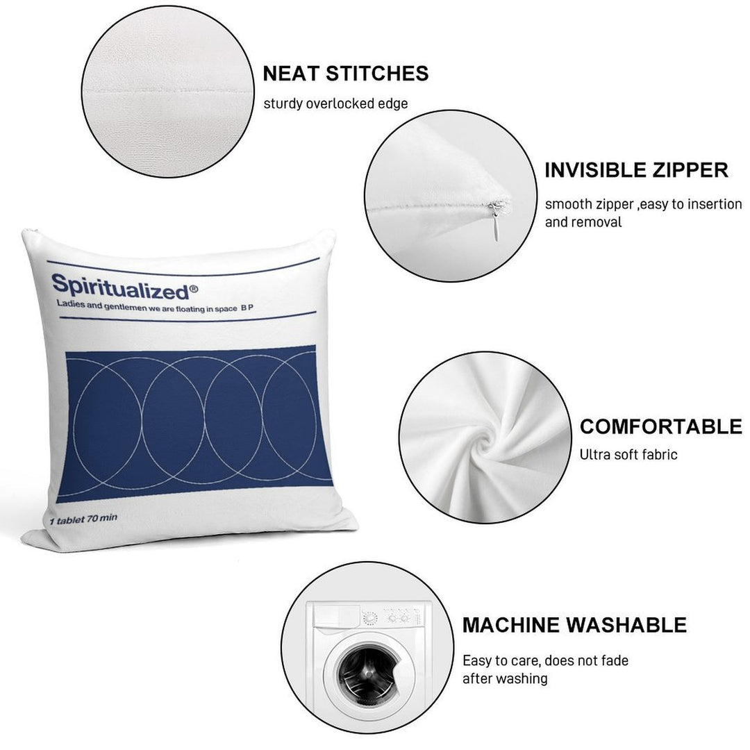 Spiritualized - Ladies And Gentlemen We Are Floating in Space Soft Short Plush Fabric Throw Pillow