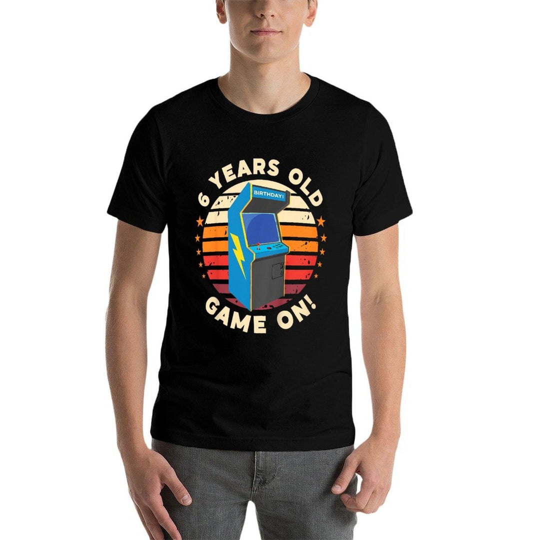 6 Year Old Birthday Wear Retro Arcade Game On Arcade Theme  Vintage-inspired T-Shirt