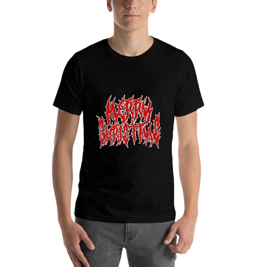 Merry Christmas. Death Metal, Black Metal, Funny Goth Xmas  Polyester Blend T-Shirt