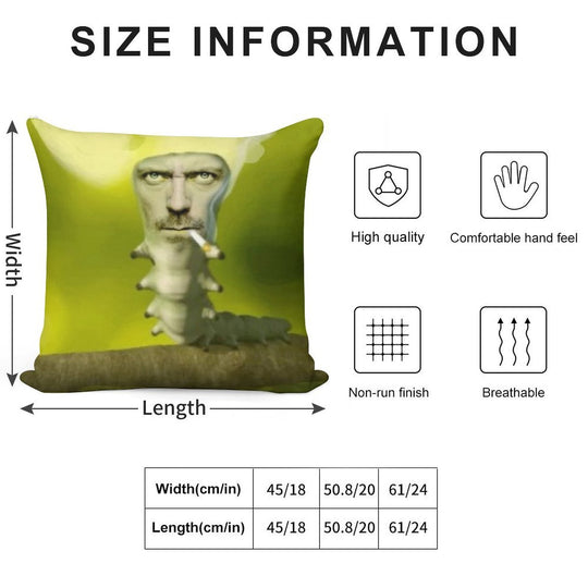 House Caterpillar Meme Soft Washable Throw Pillow