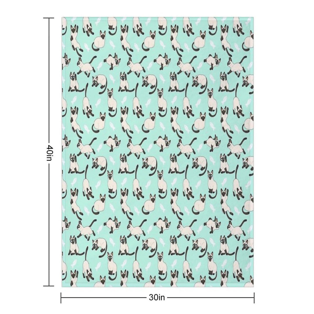 Siamese Cats Quick-dry Throw Blanket