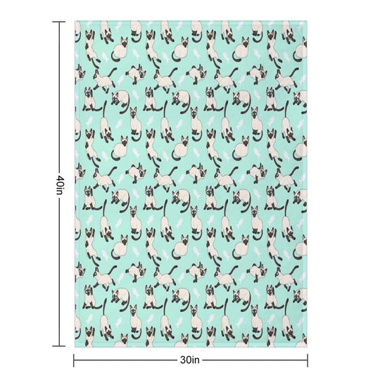 Siamese Cats Quick-dry Throw Blanket