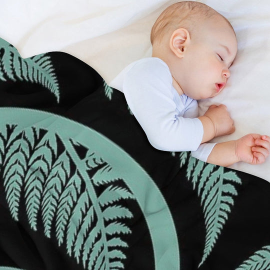New Zealand Silver Fern in A KORU Gift-ready Throw Blanket
