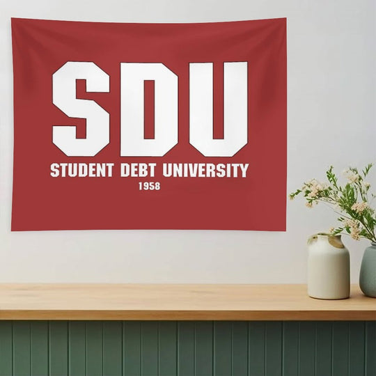 Student Debt University - Reddish Tapestry