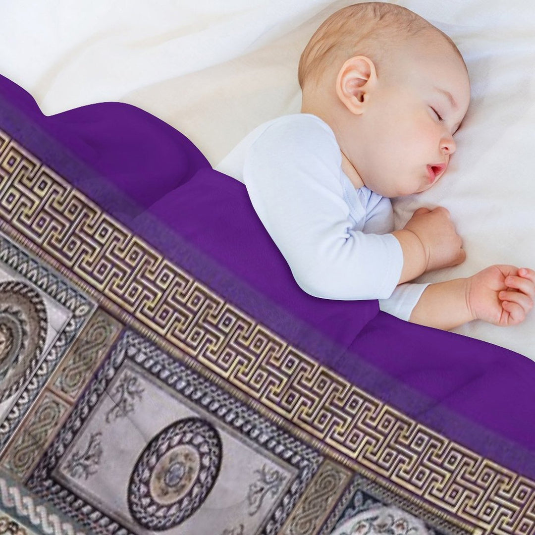 Roman Mosaic - Purple Comfort Throw Blanket