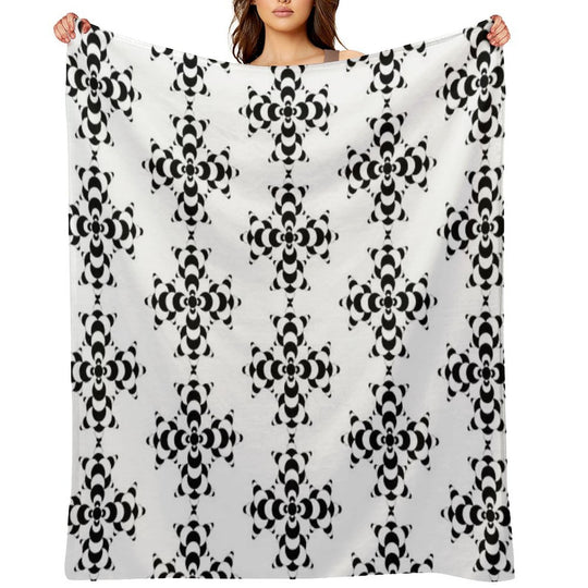 Fractal Molecule Crop Circle Quick-dry Throw Blanket