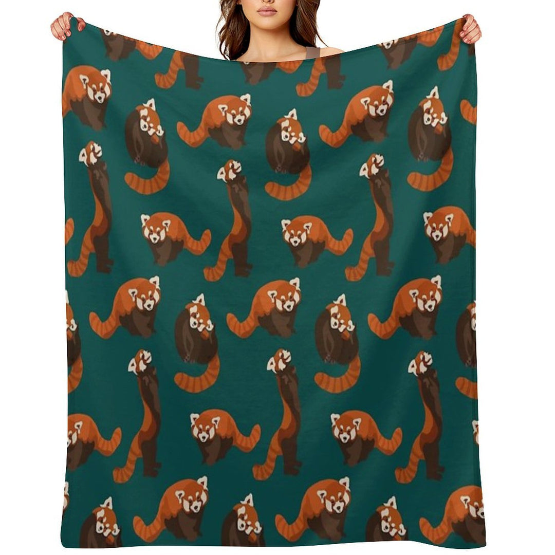 RED PANDA PATTERN All-season Throw Blanket