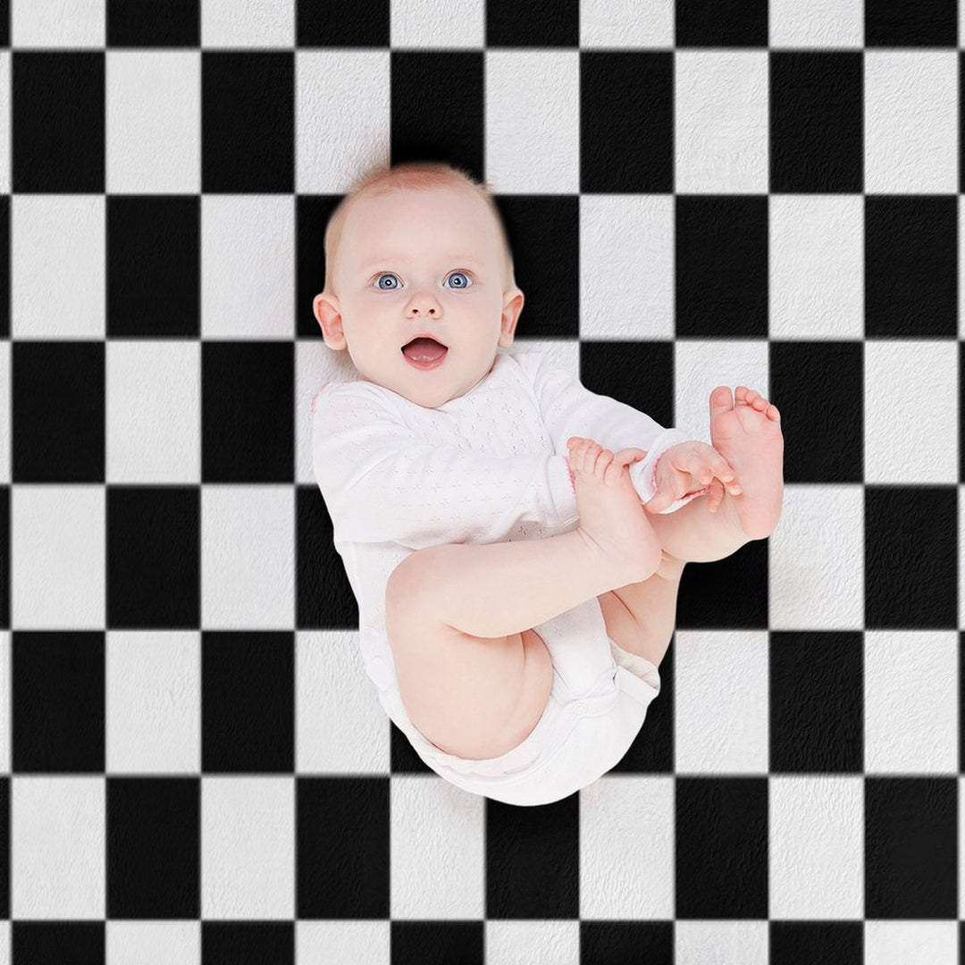 Black And White Checkerboard Pattern Anti-pilling Throw Blanket