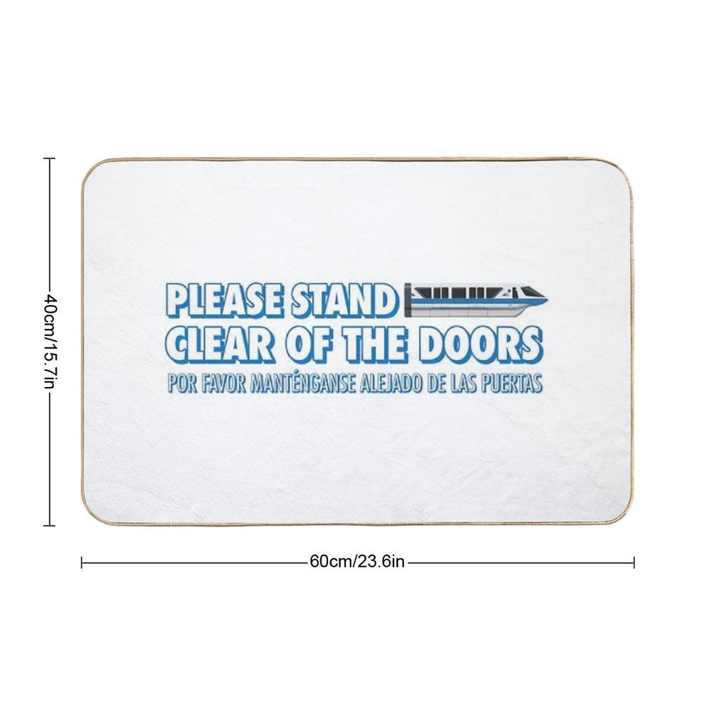 (Blue) Please Stand Clear of The Doors  Odorless Bath Mat
