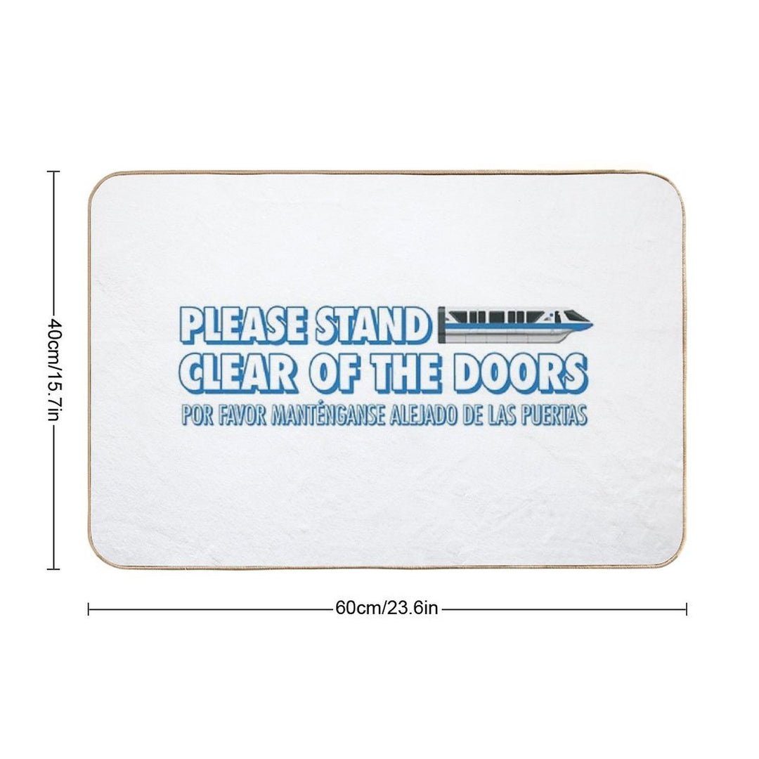 (Blue) Please Stand Clear of The Doors  Odorless Bath Mat
