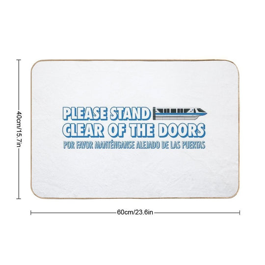 (Blue) Please Stand Clear of The Doors  Odorless Bath Mat