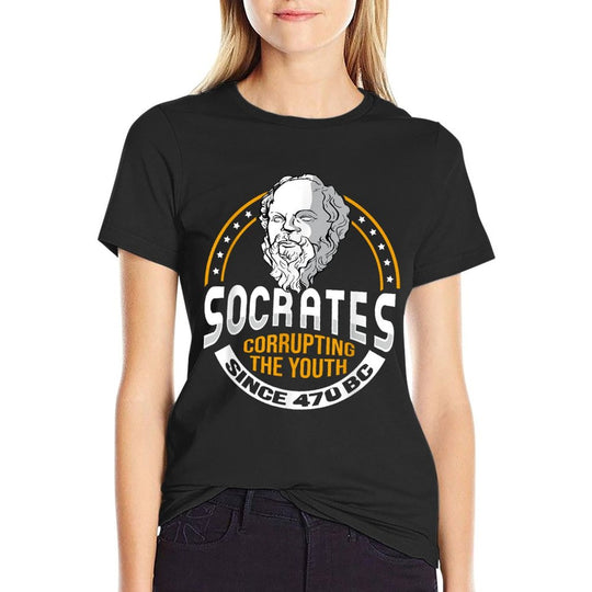 Socrates Corrupting Youth Meme for A Philosopher  Slim-fit Cut T-Shirt