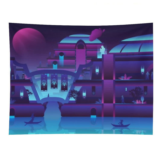 Synthwave Vivec City Tapestry