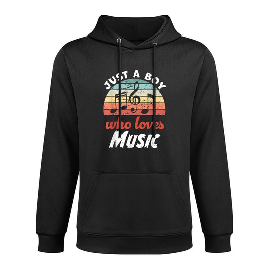 Just A Boy Who Loves Music Kids Music Boys Casual Wear Hoodie