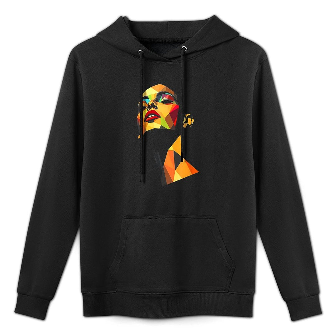 Geometric Woman Colorful Abstract Art Face Design Colorfast Hoodie