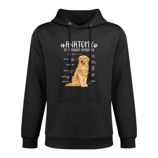 Funny Anatomy Golden Retriever Dog Lover Men Women Girls Kids Cotton-Polyester Blend Hoodie