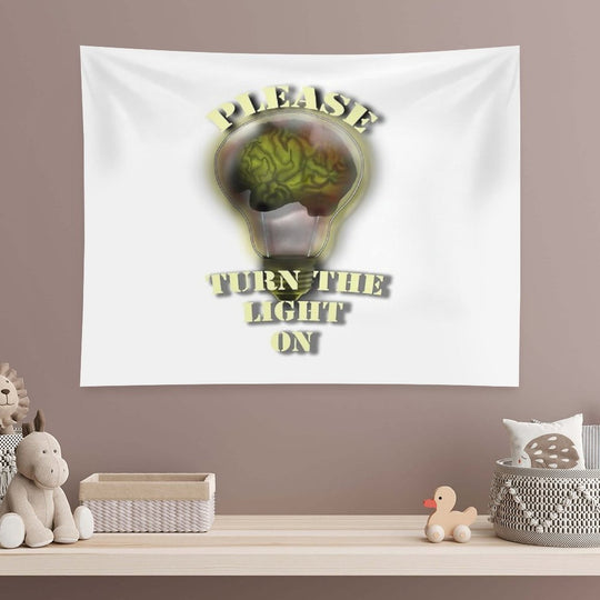 Brain in Light Bulb Tapestry