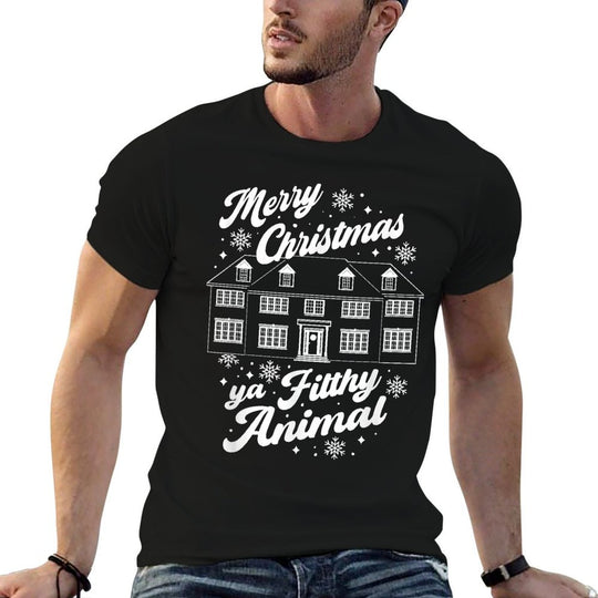 Home Alone Merry Christmas Ya Filthy Animal McCallister Home  Slim-fit Cut T-Shirt