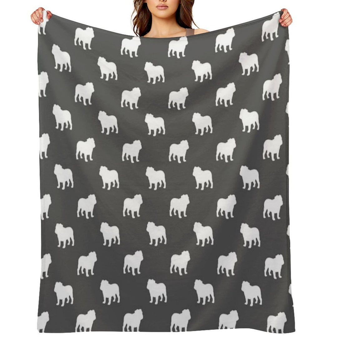 Bulldog Silhouette(s) Shrink-resistant Throw Blanket