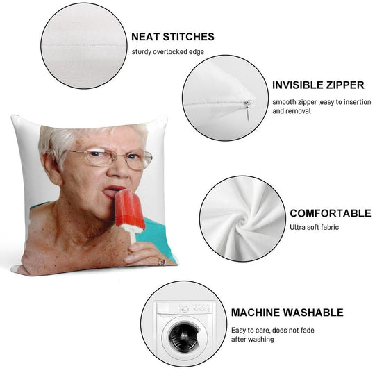 Granny Ice Lolly Soft Shrink-Resistant Throw Pillow