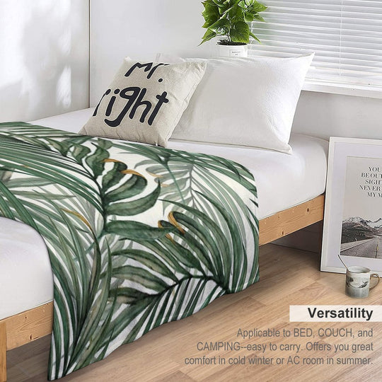 Palm Leaves Velvety-soft Throw Blanket