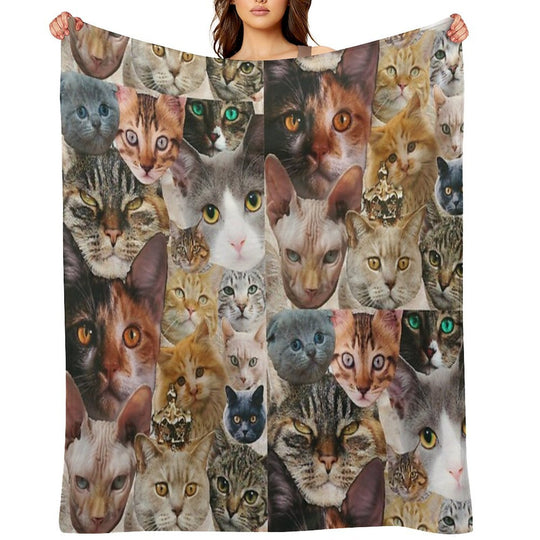 Cat Collage Eco-conscious Throw Blanket