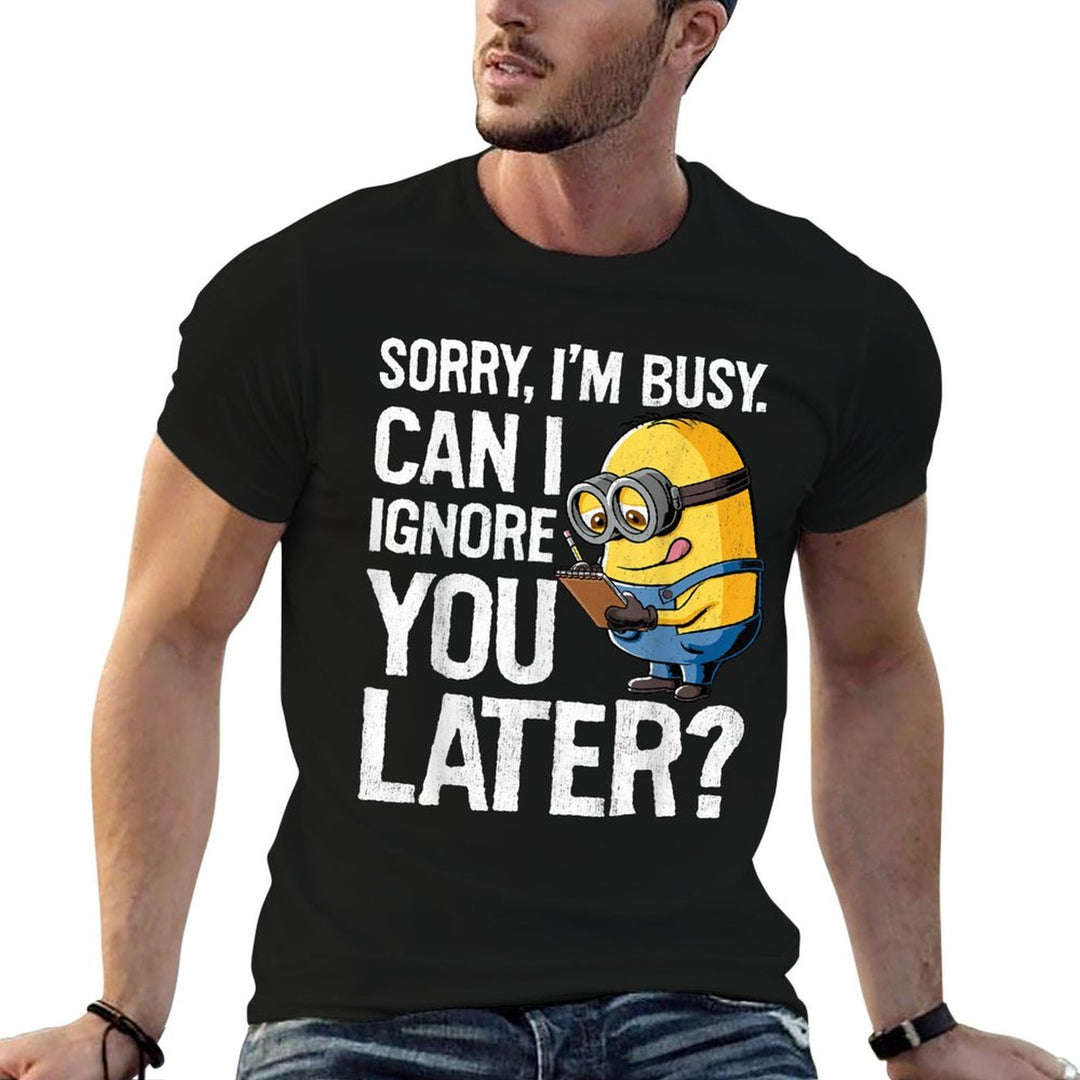 Despicable Me Minions Can I Ignore You Later Graphic  Oversized Silhouette T-Shirt
