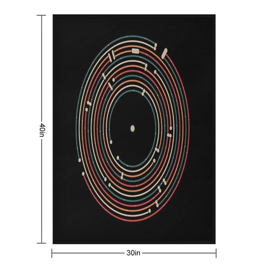 Vinyl Music Metro Record Map Labyrinth Comfort Throw Blanket