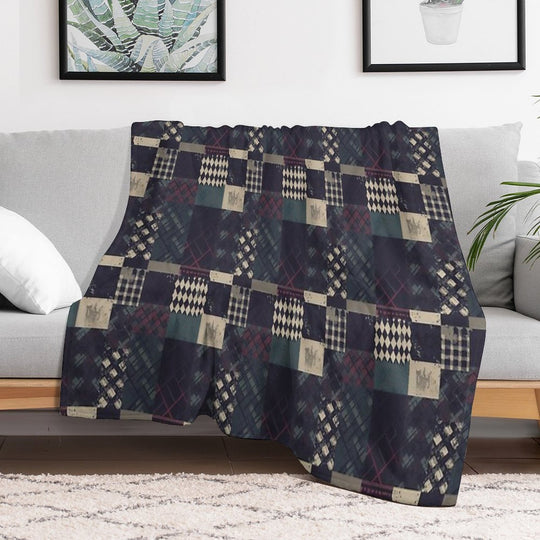 Grunge Tartan Patchwork Velvety-soft Throw Blanket