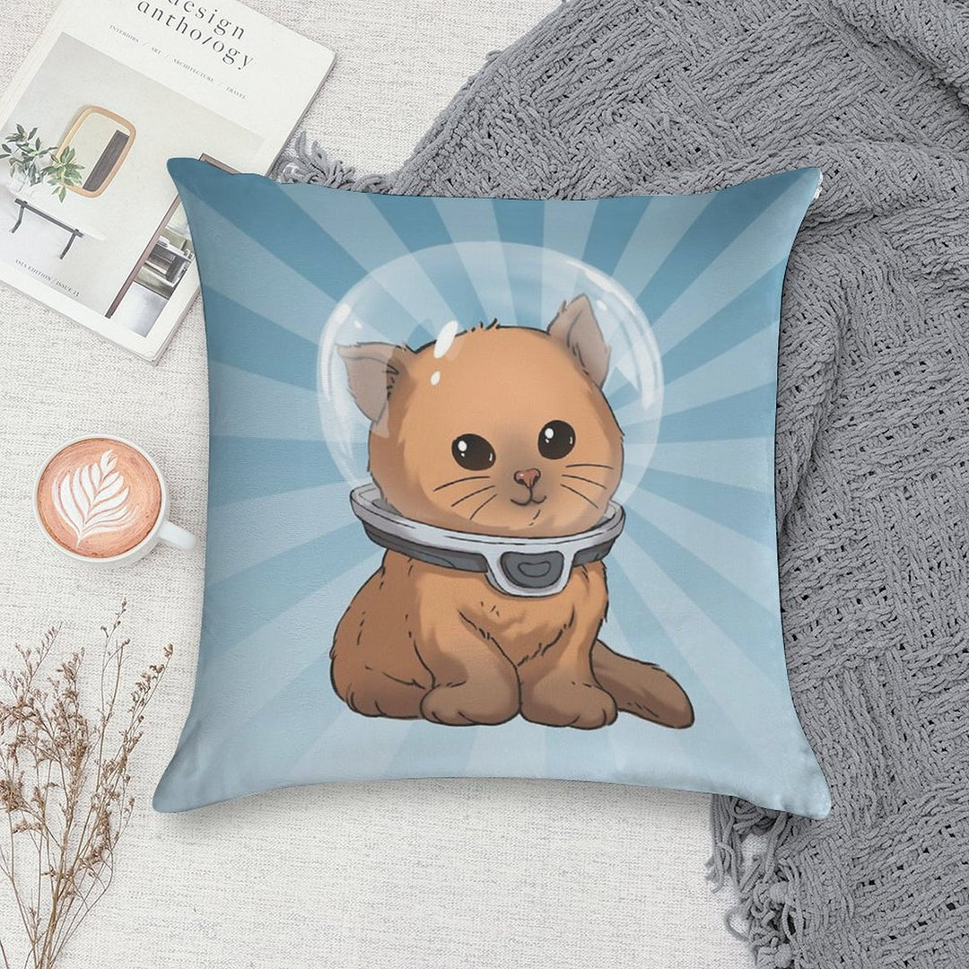 Keep Calm Kitty Soft Short Plush Fabric Throw Pillow