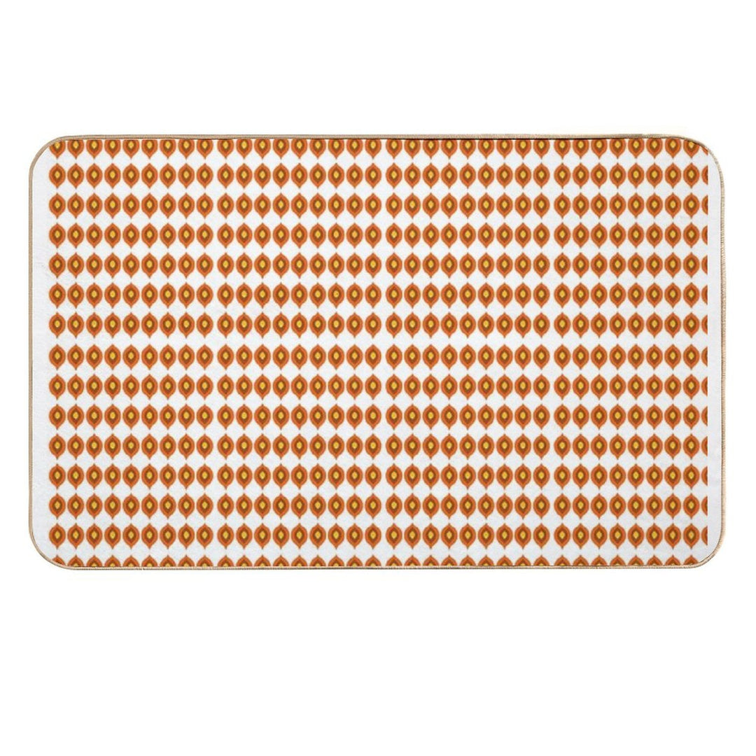 Retro 70s Mid-Century Mod Pattern – Burnt Orange Vibes  Anti-Trip Bath Mat