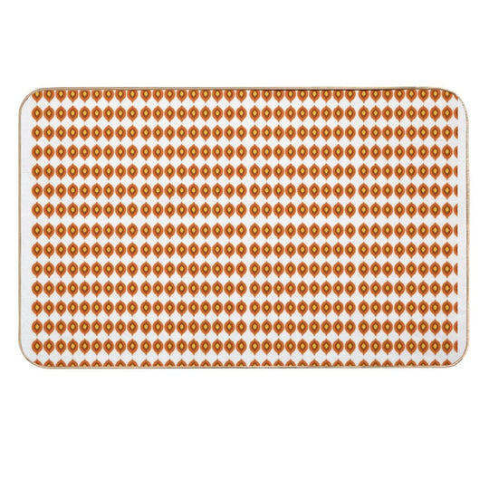 Retro 70s Mid-Century Mod Pattern – Burnt Orange Vibes  Anti-Trip Bath Mat