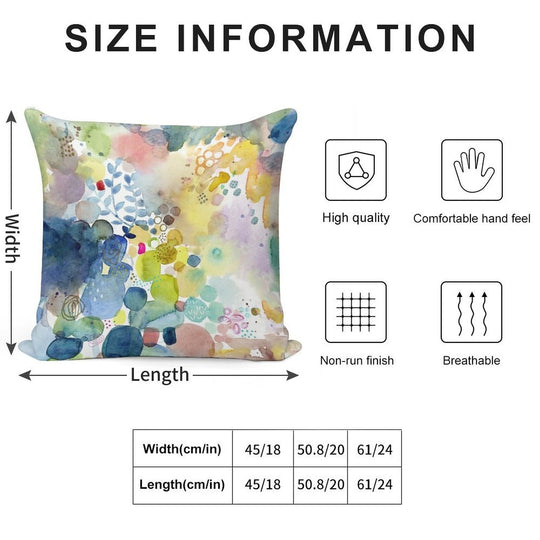 Abstract Watercolor Soft Skin-Friendly Throw Pillow