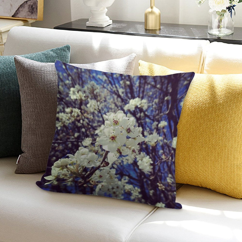 Spring InstaFlower Soft Hidden Zipper Throw Pillow