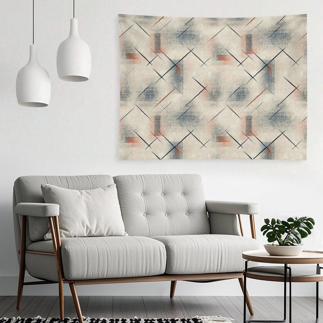 Retro Abstract Geometric Pattern – Mid Century Modern Art Tapestry