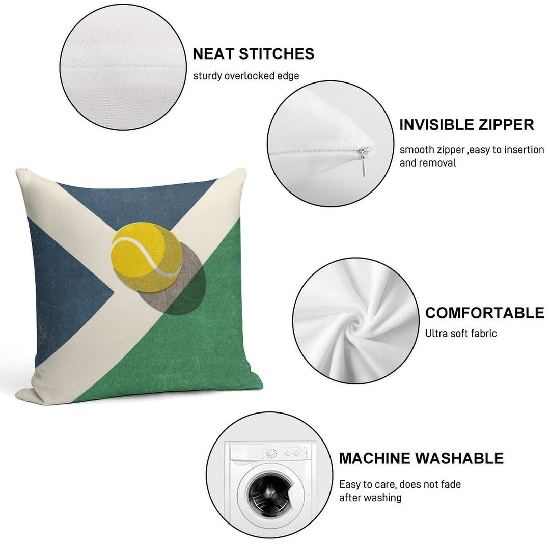 BALLS  Tennis (Hard Court) Soft Shrink-Resistant Throw Pillow