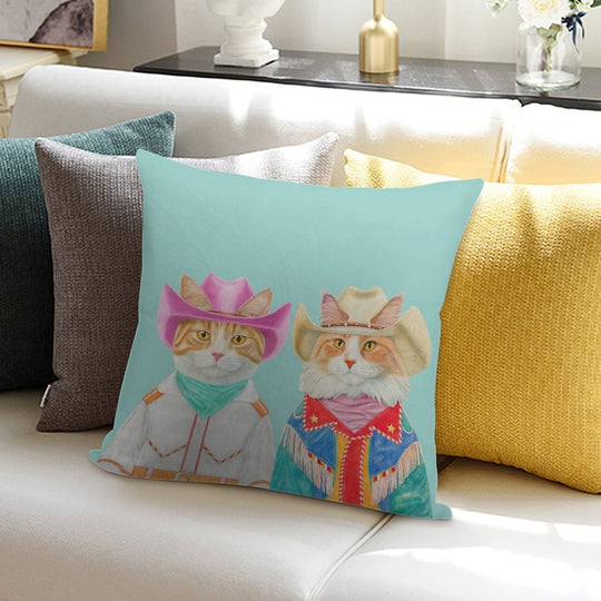 Rodeo Cats - Ginger Cats Soft Decorative Cover Throw Pillow