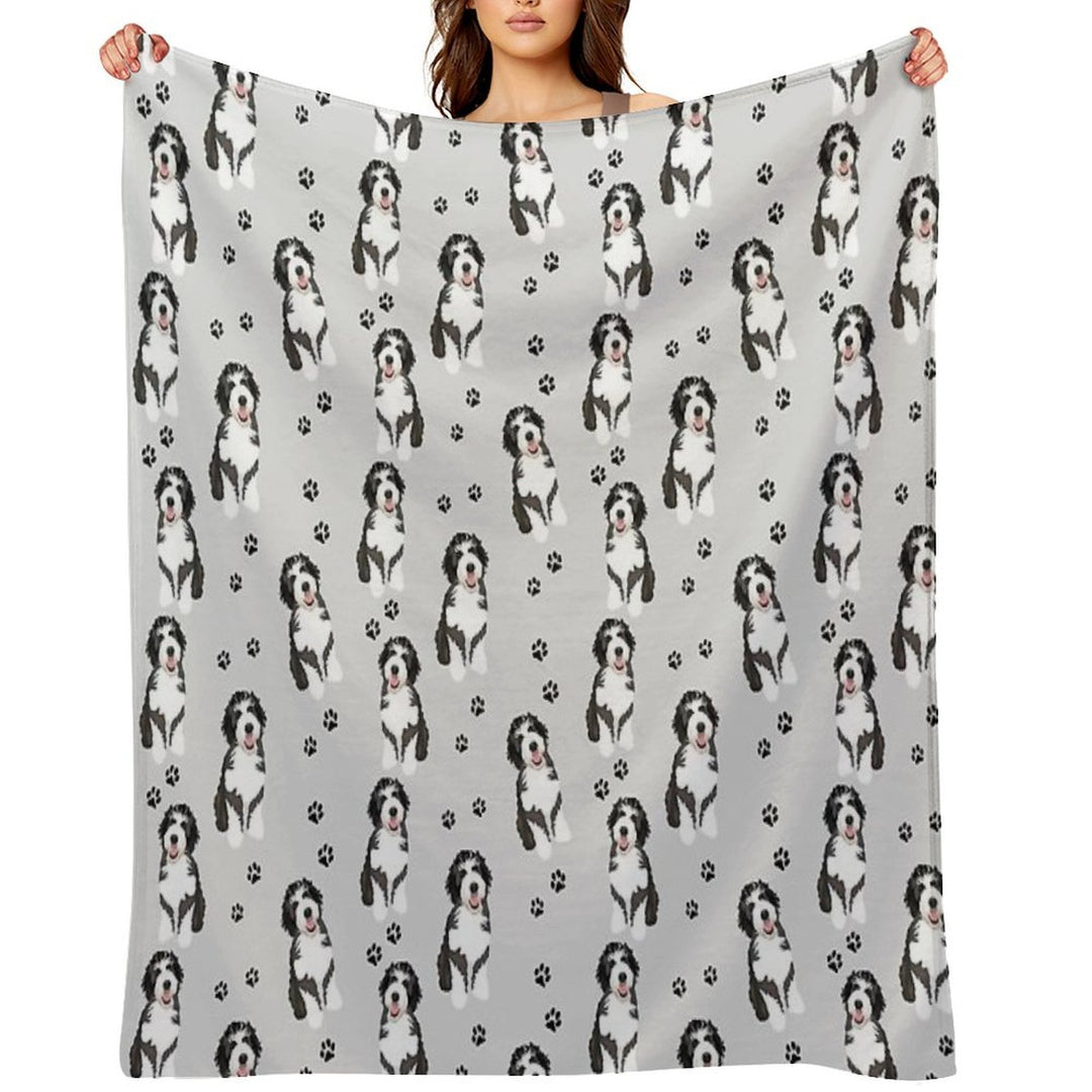 Bernedoodle Velvety-soft Throw Blanket