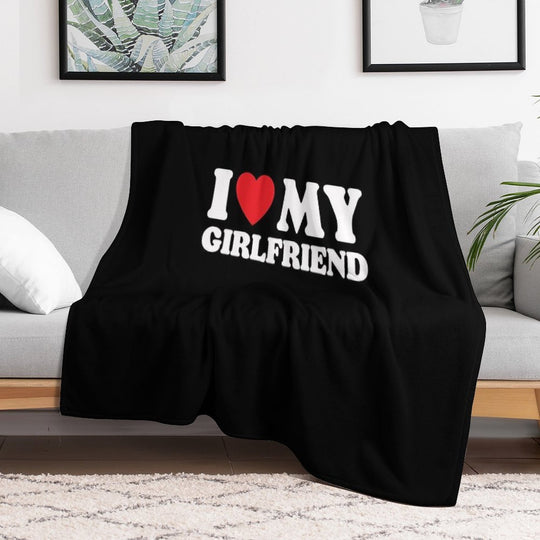 I Love My Girlfriend Multi-functional Throw Blanket