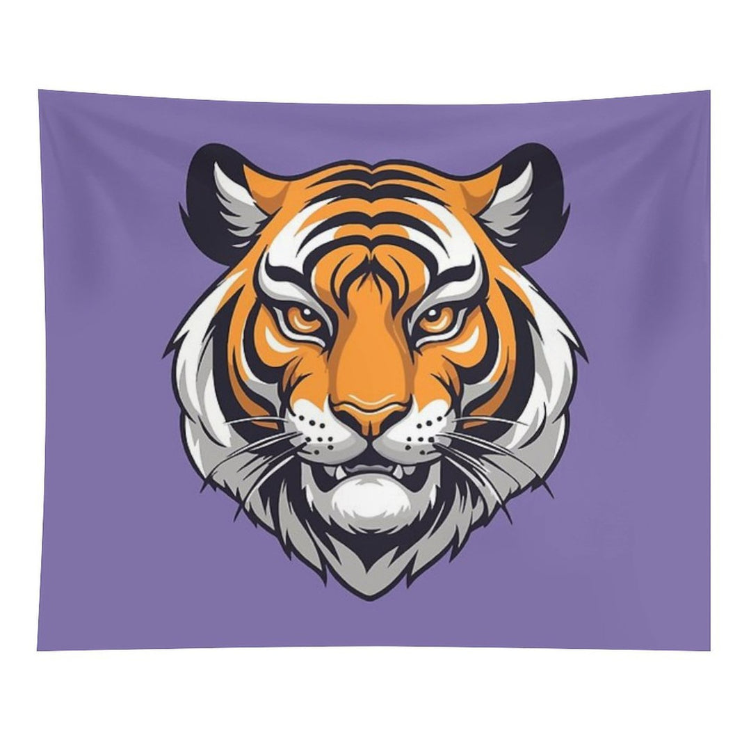 Tiger Mascot Digital Art Tapestry