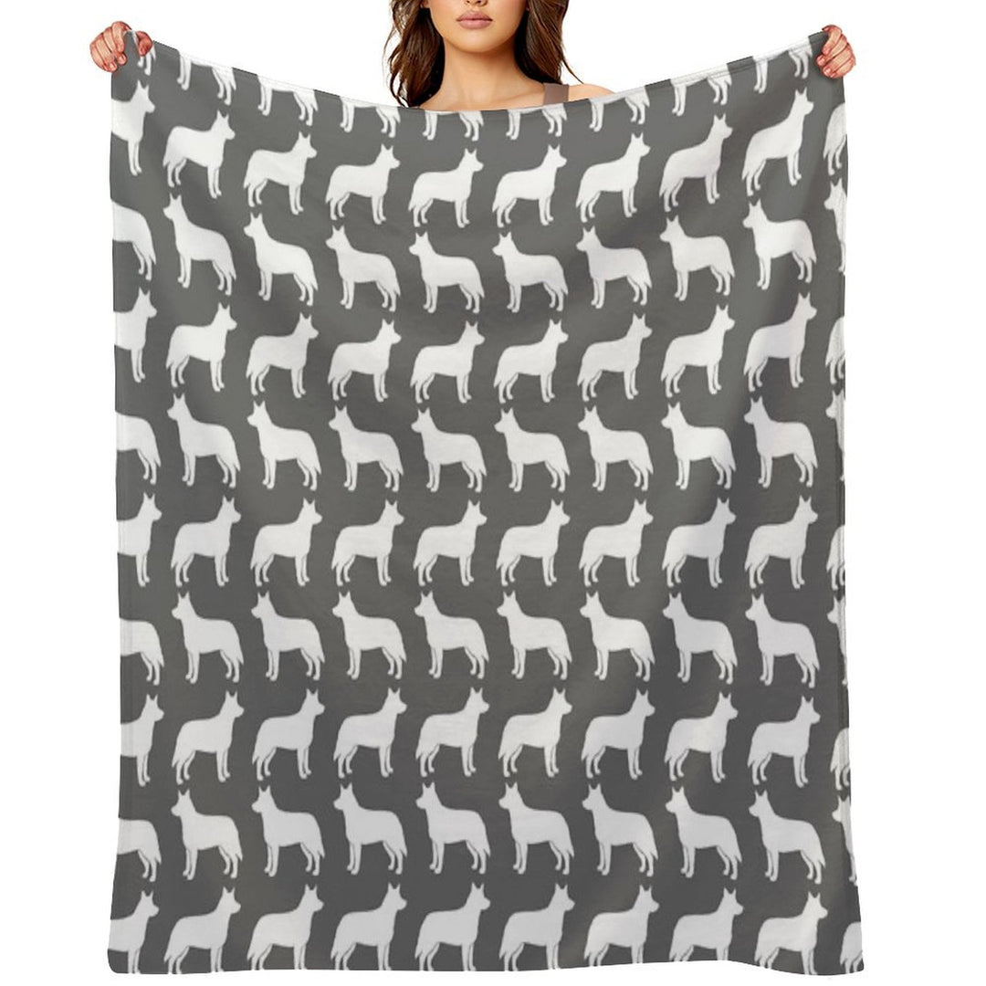Australian Cattle Dog Silhouette(s) Durable Throw Blanket
