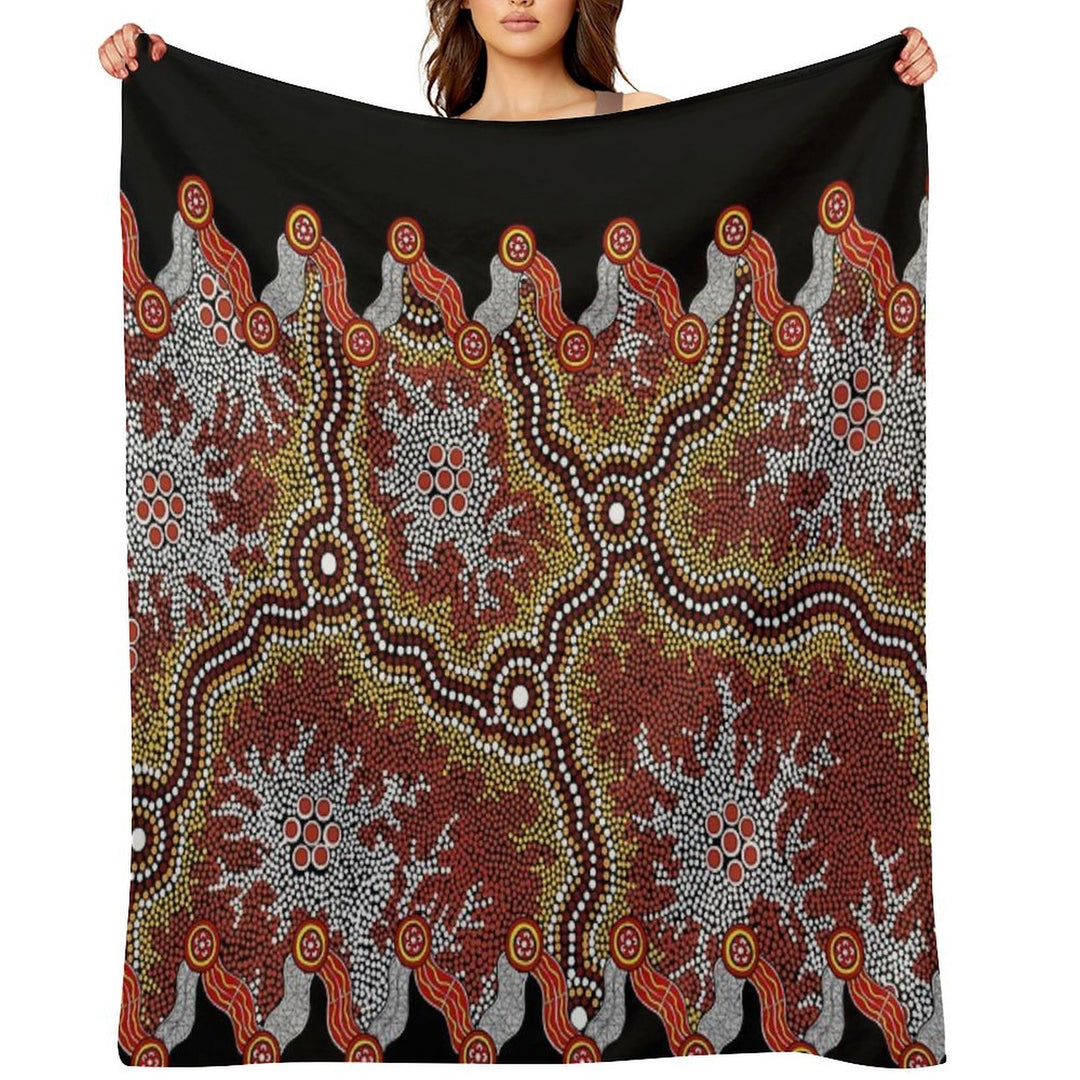 Aboriginal Art Authentic – Travels Versatility Throw Blanket