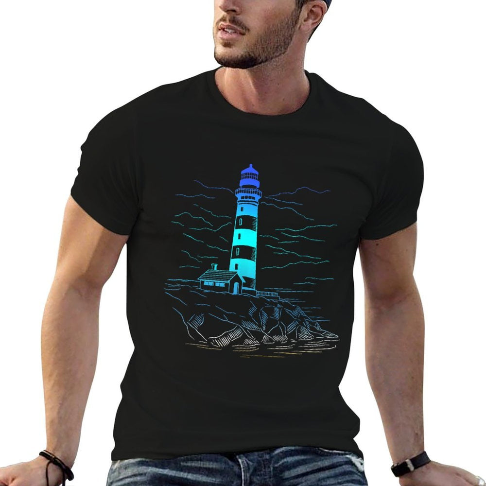 Lighthouse Seaside House Sailing Sea Beach Life Boating  Stretchy T-Shirt